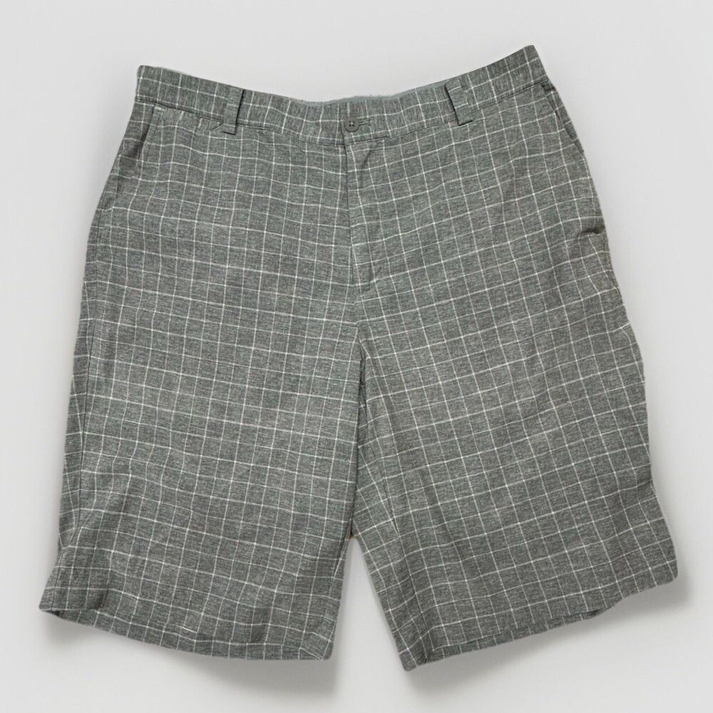Nike Golf Tour Performance Dri-Fit Gray Plaid Shorts Men’s‎ Size 34 Lightweight